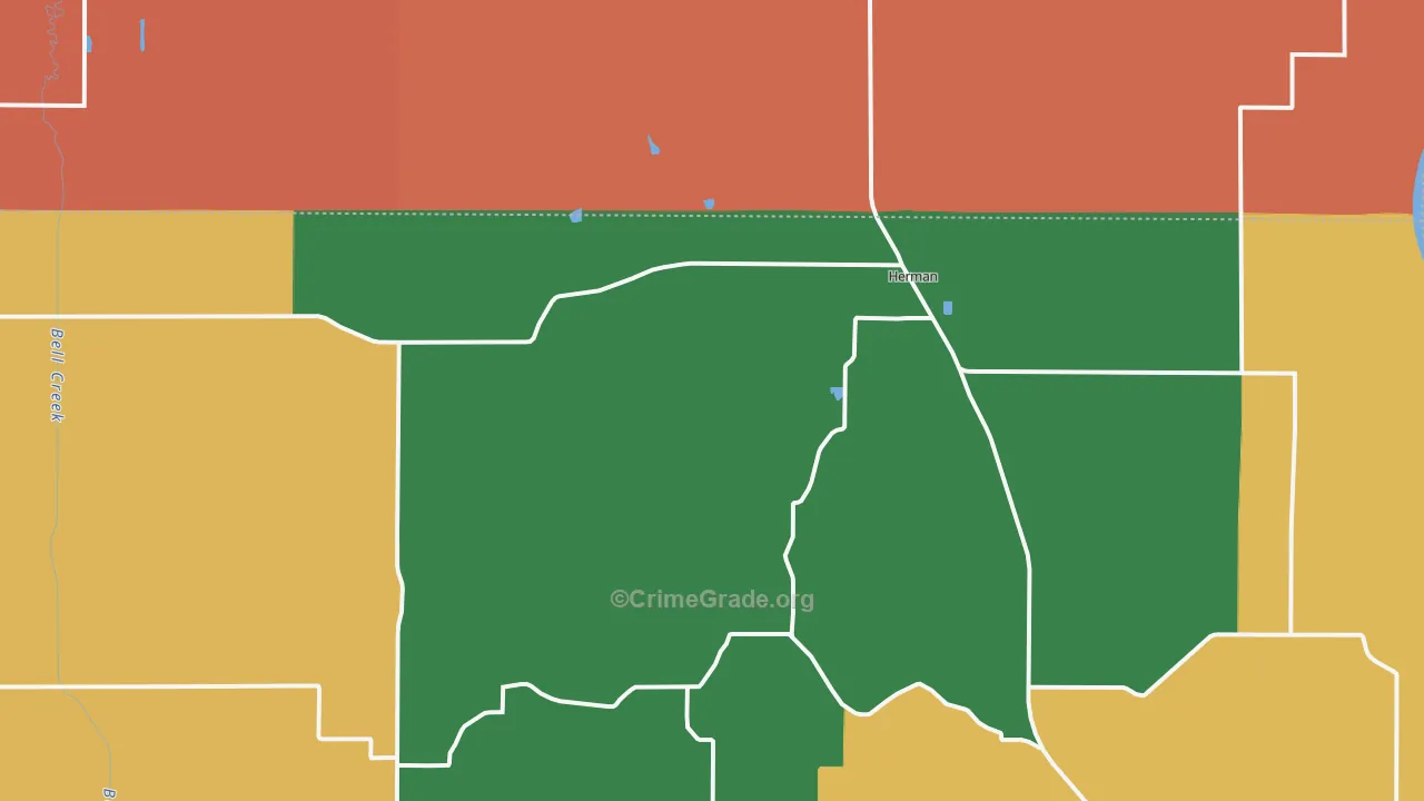 Herman, NE Map of Burglary Rates
