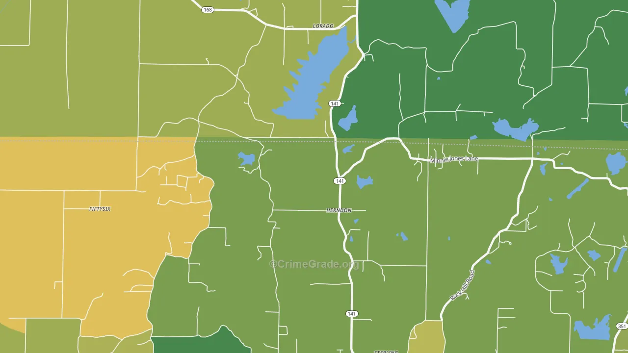 Herndon, AR Map of Burglary Rates