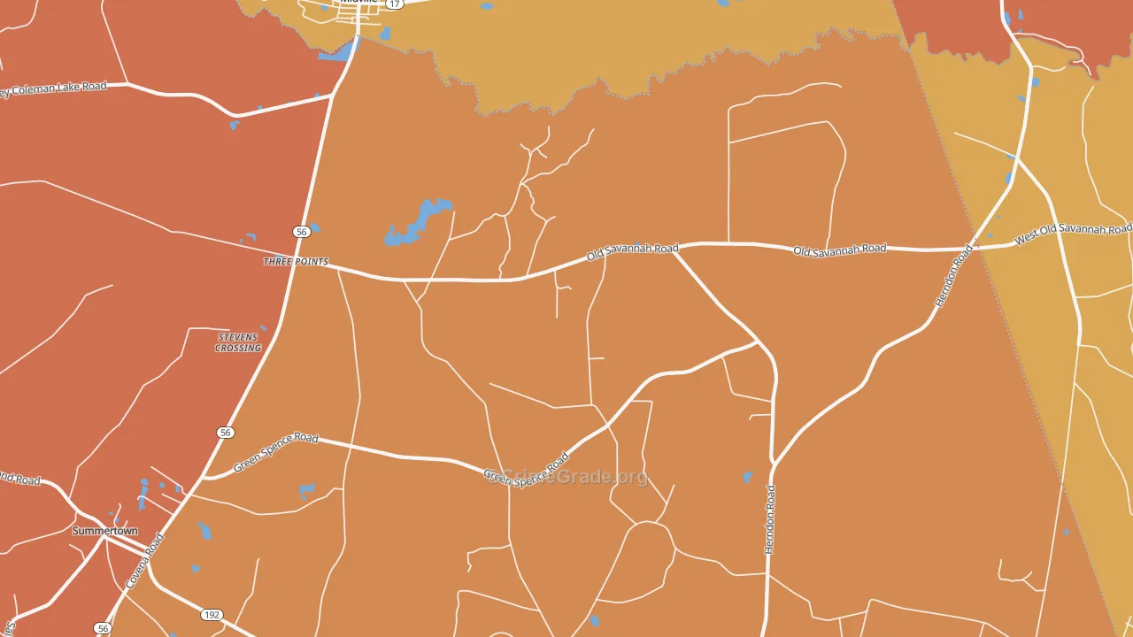 Herndon, GA Map of Burglary Rates