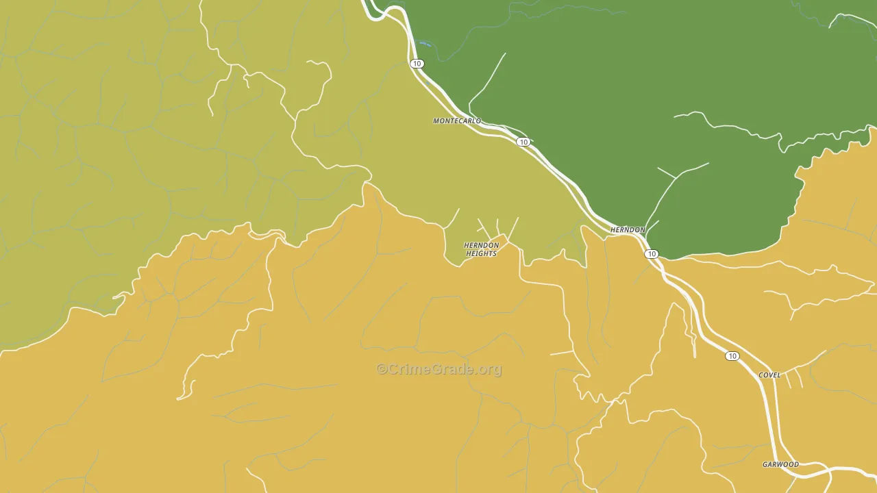 Herndon Heights, WV Map of Burglary Rates