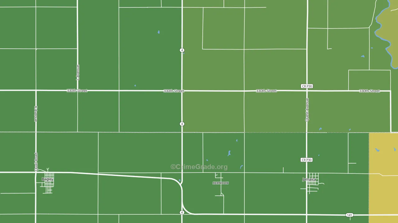 Herndon, IA Map of Burglary Rates
