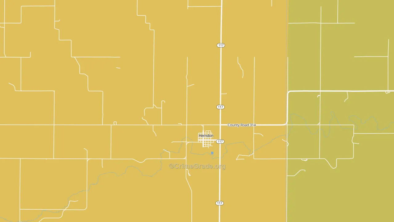 Herndon, KS Map of Burglary Rates