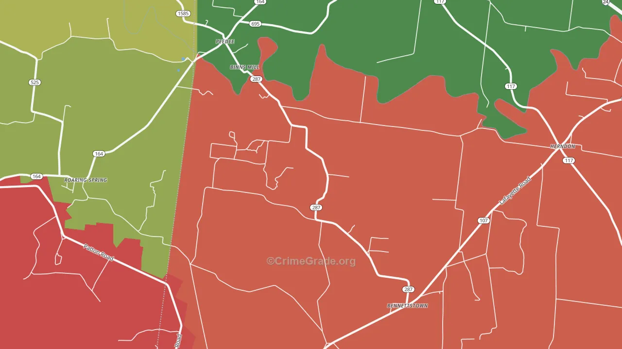 Herndon, KY Map of Burglary Rates
