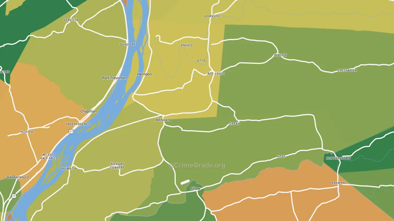 Herndon, PA Map of Burglary Rates