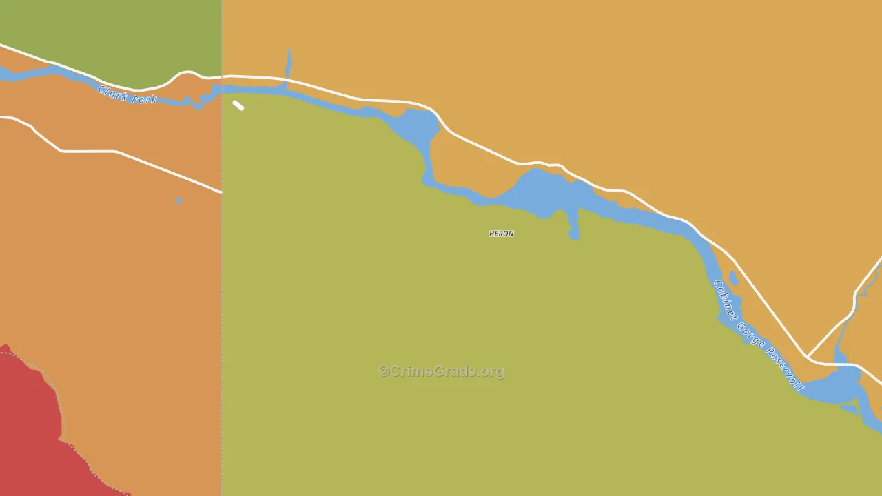 Heron, MT Map of Burglary Rates