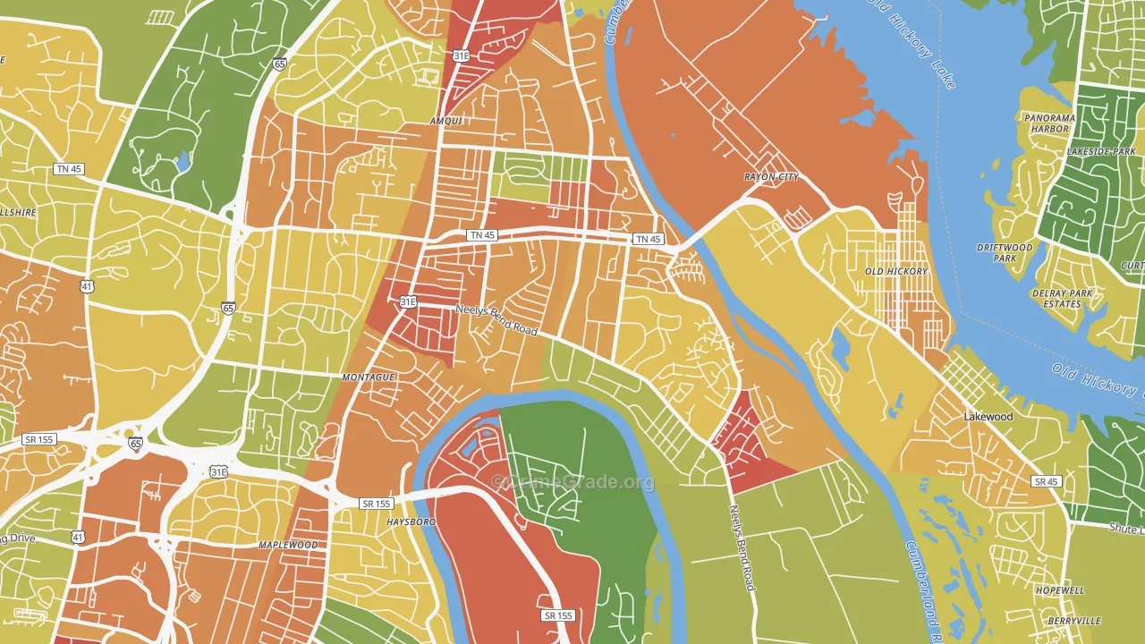 Heron Walk, Madison, TN Map of Burglary Rates