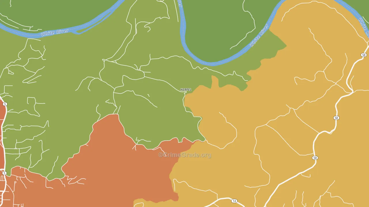 Herpel, AR Map of Burglary Rates