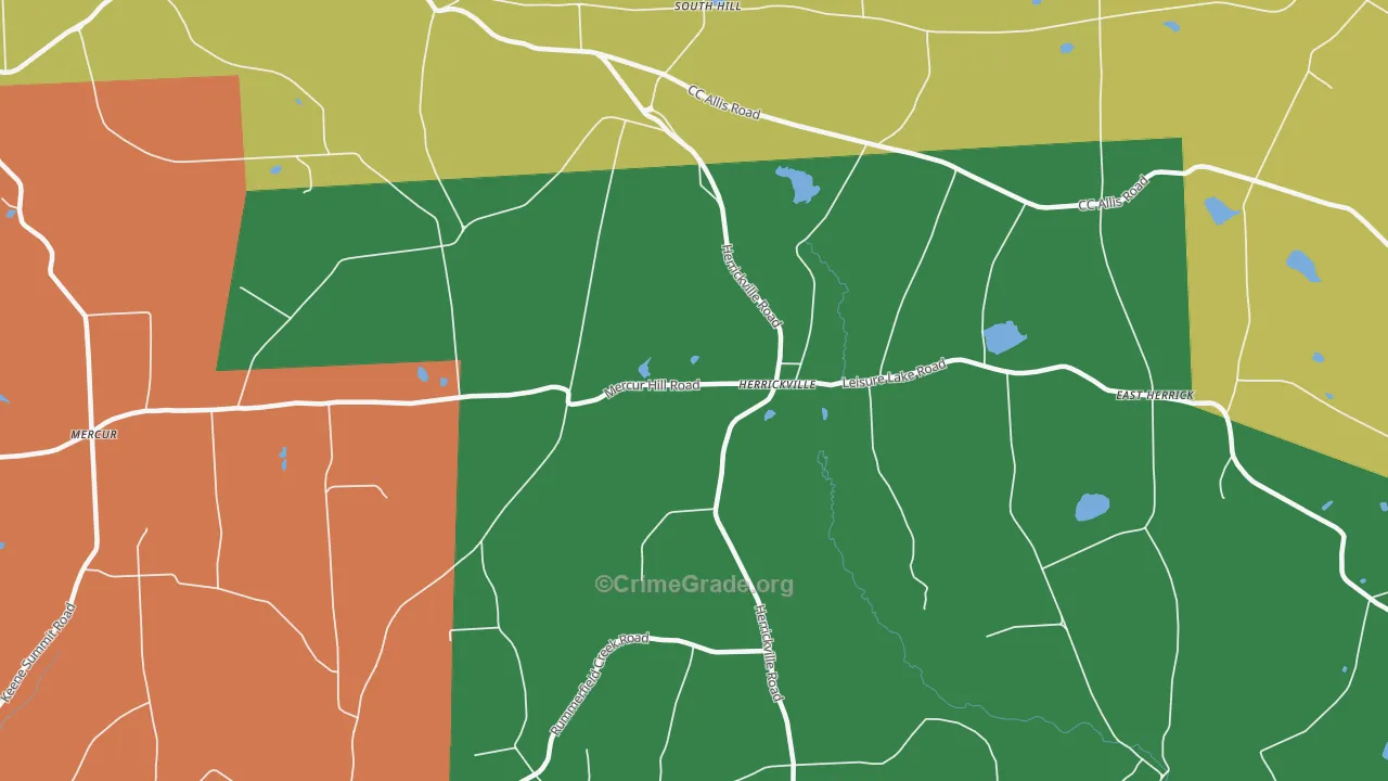 Herrickville, PA Map of Burglary Rates