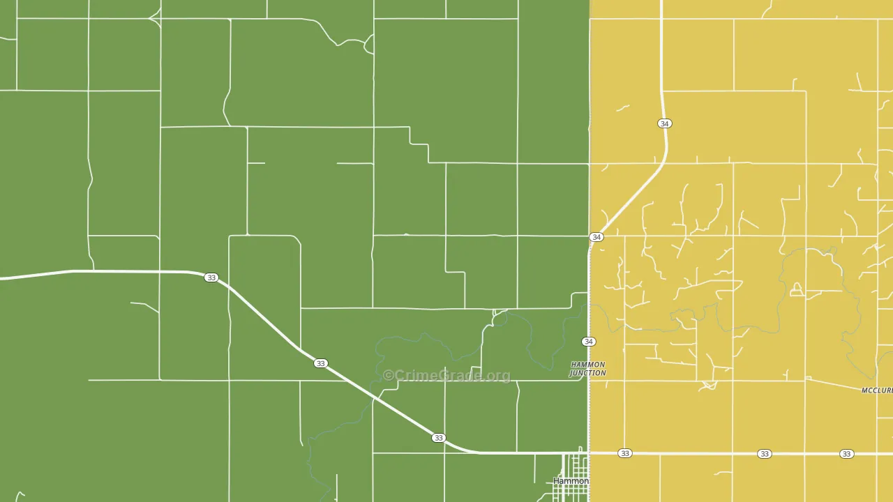 Herring, OK Map of Burglary Rates