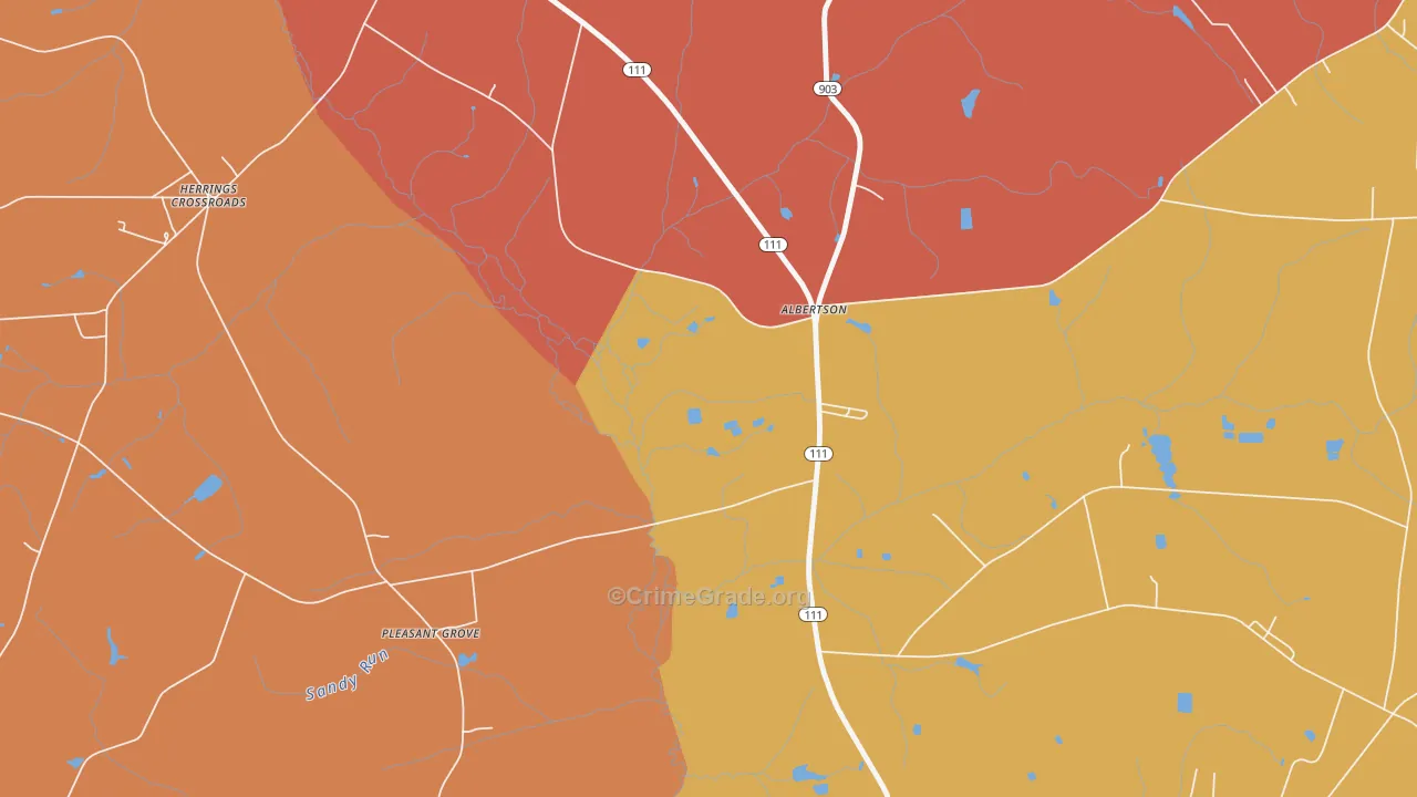 Herrings Crossroads, NC Map of Burglary Rates