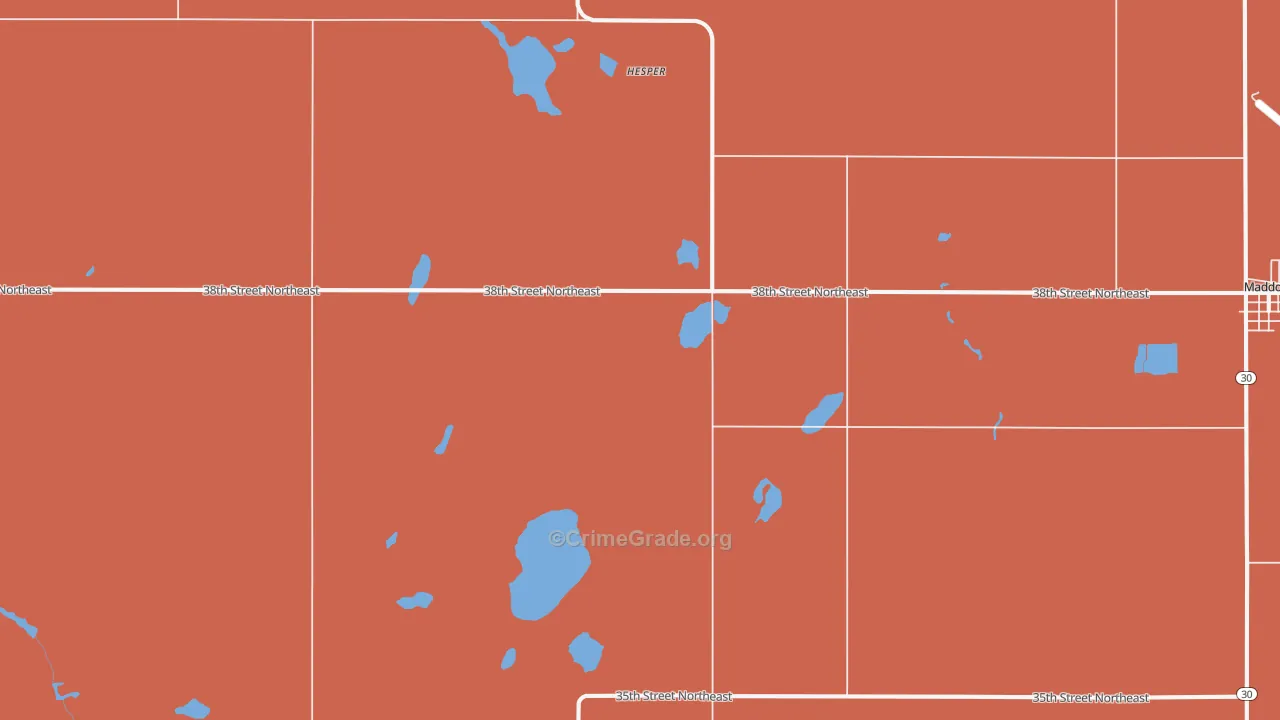 Hesper, ND Map of Burglary Rates