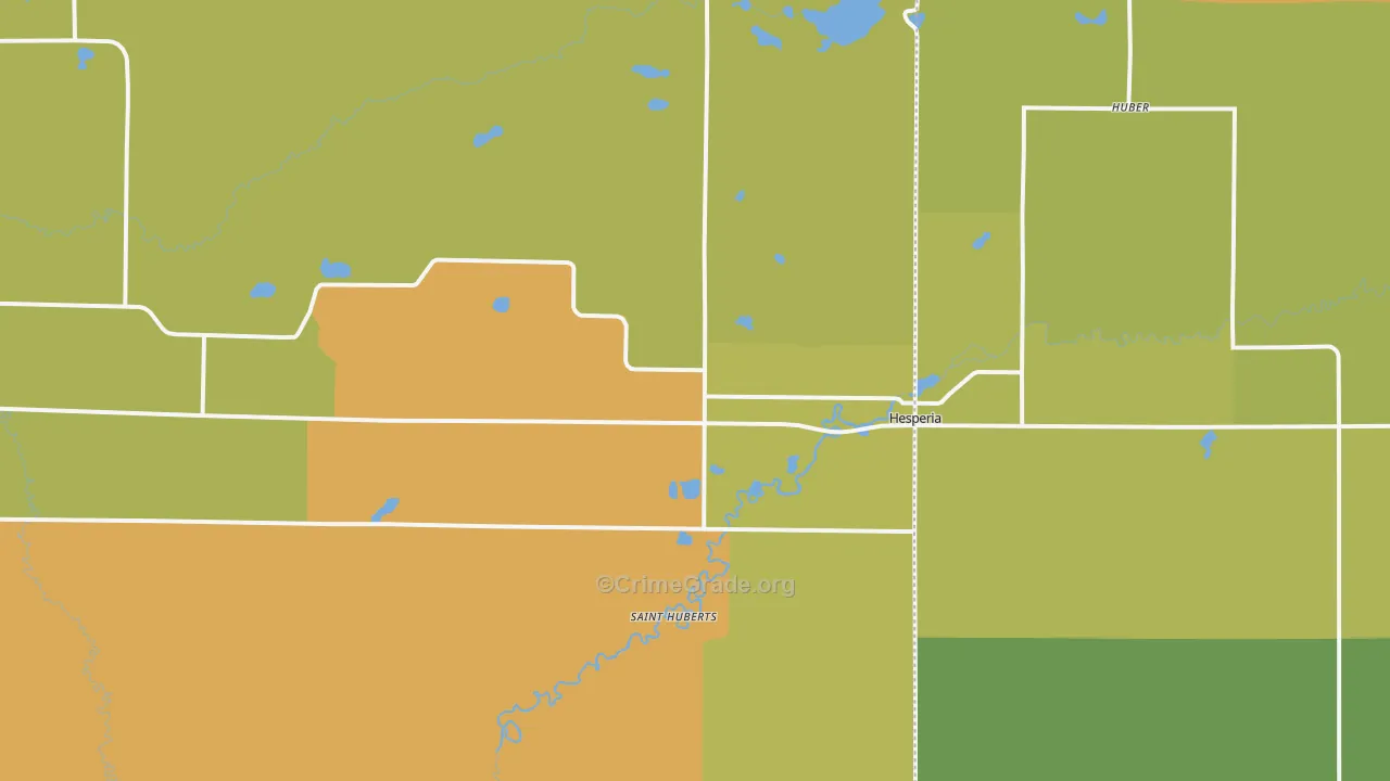 Hesperia, MI Map of Burglary Rates