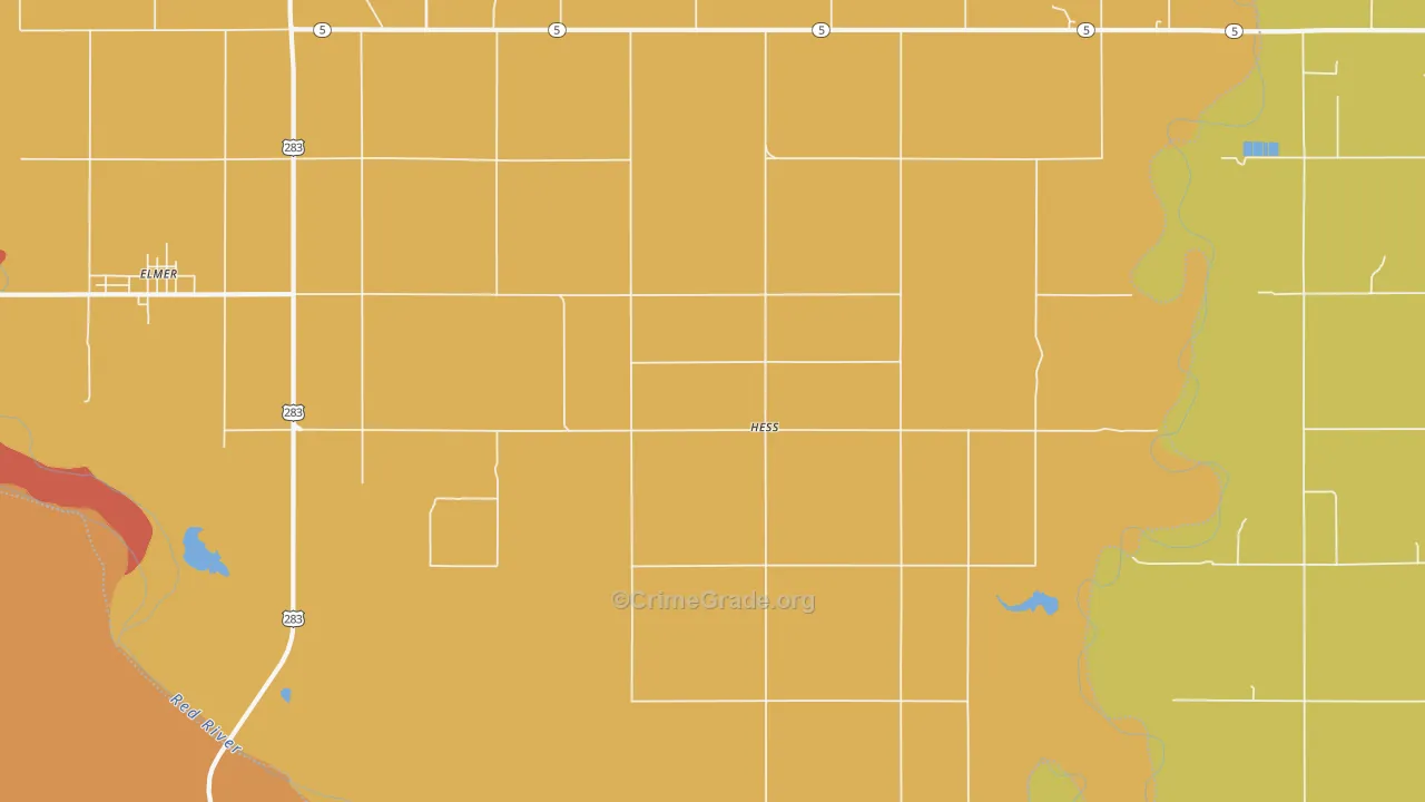 Hess, OK Map of Burglary Rates