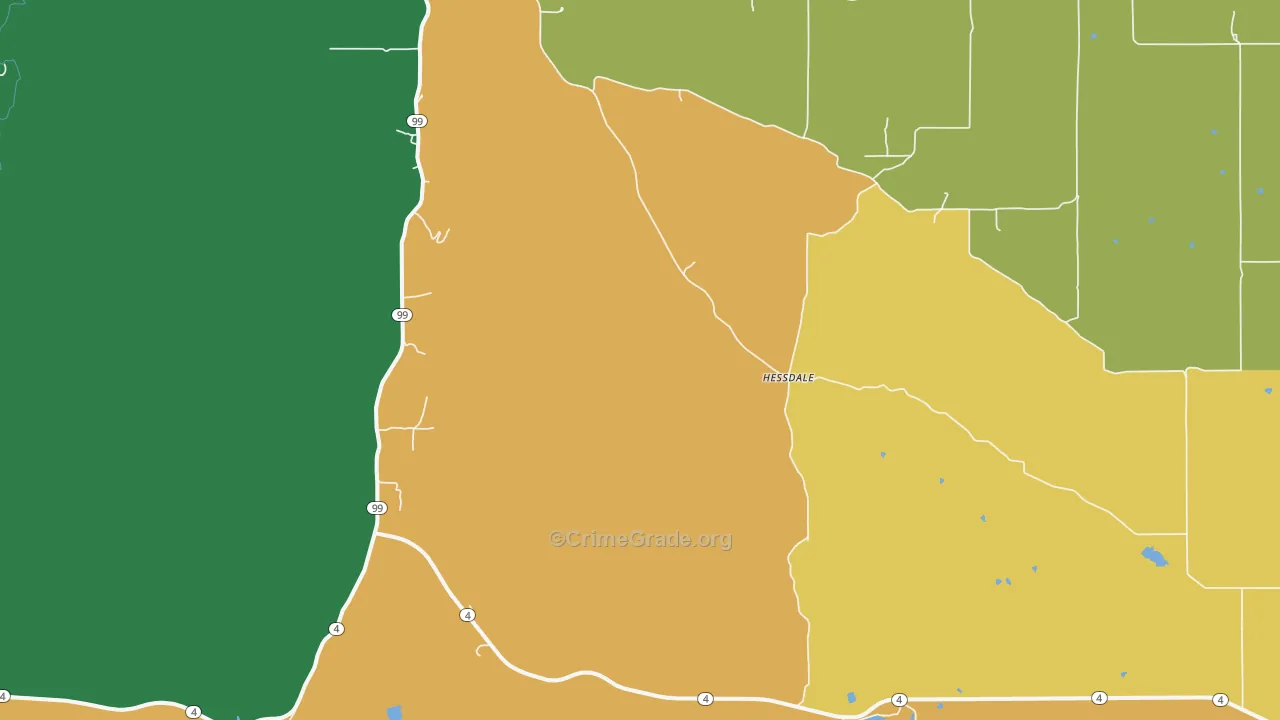 Hessdale, KS Map of Burglary Rates