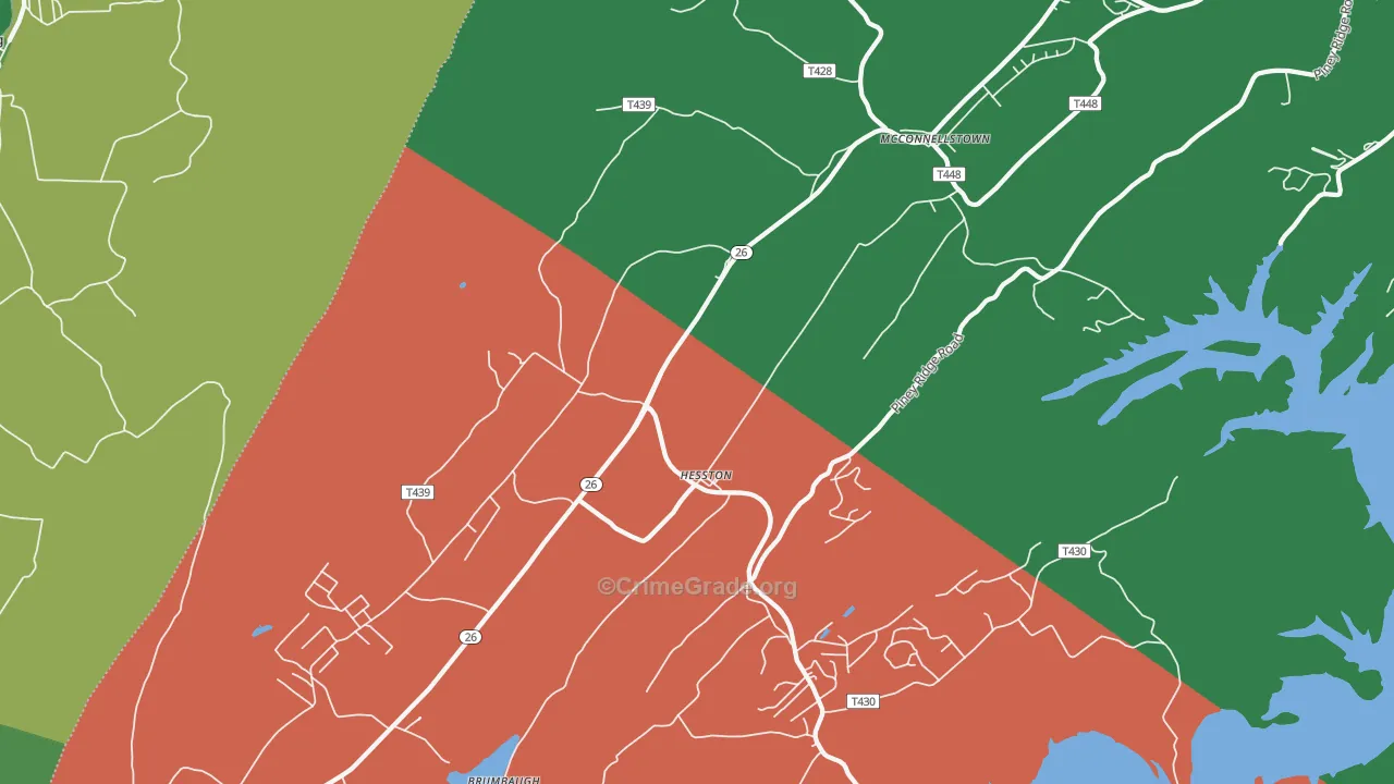 Hesston, PA Map of Burglary Rates