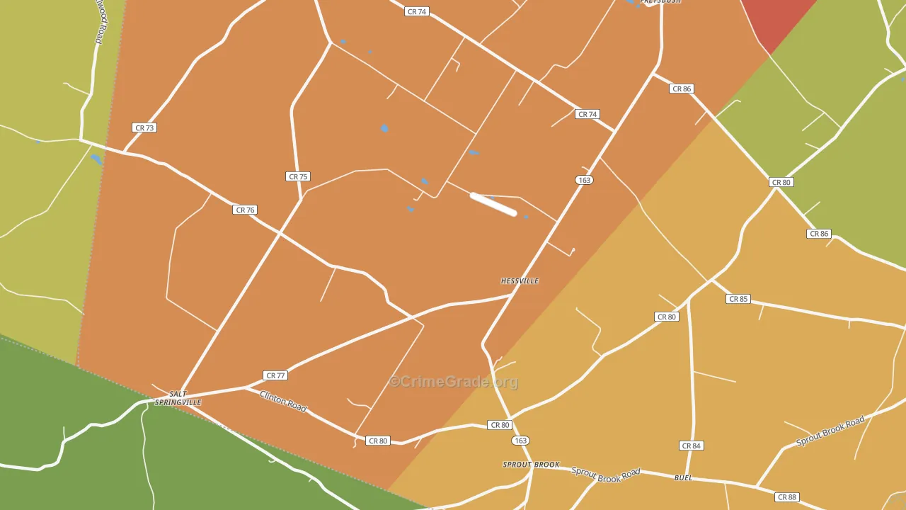 Hessville, NY Map of Burglary Rates