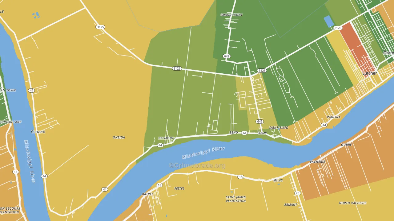 Hester, LA Map of Burglary Rates