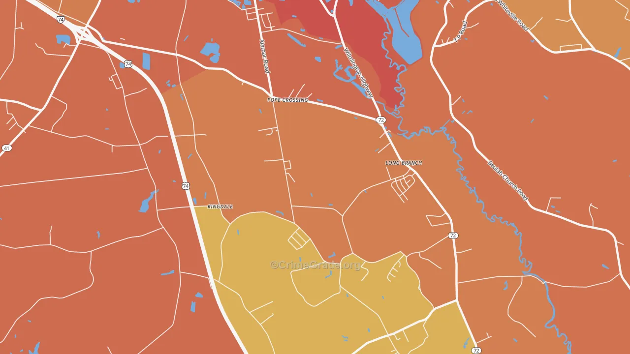 Hestertown, NC Map of Burglary Rates
