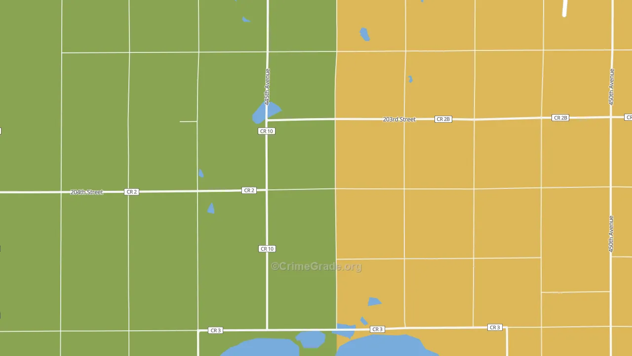 Hetland, SD Map of Burglary Rates