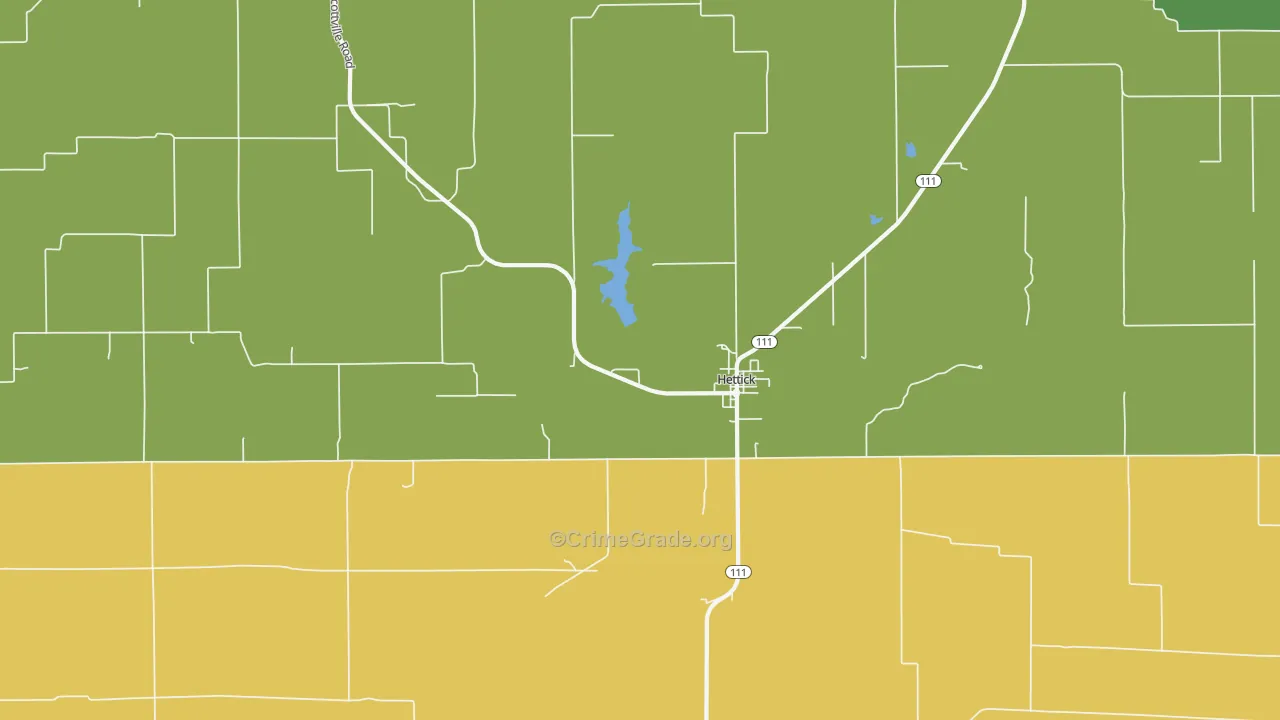 Hettick, IL Map of Burglary Rates