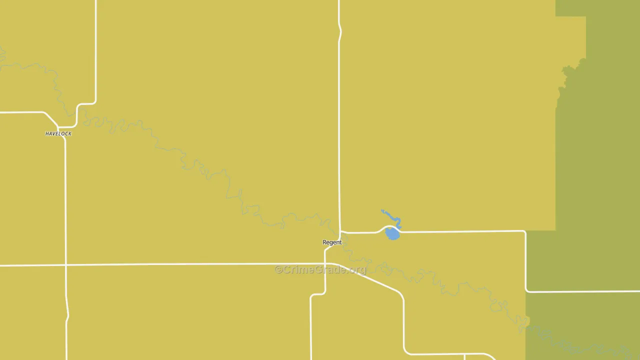 Hettinger County, ND Map of Burglary Rates