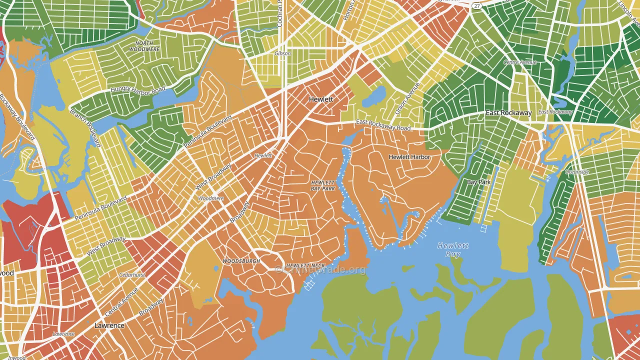 Hewlett Bay Park, NY Map of Burglary Rates