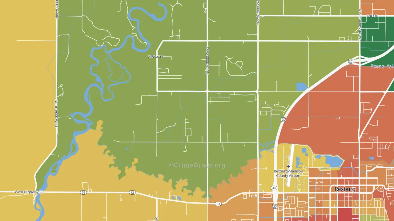Hibbard, ID Map of Burglary Rates