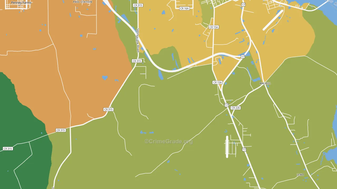 Hibernia, FL Map of Burglary Rates
