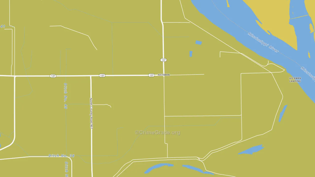 Hickman, AR Map of Burglary Rates