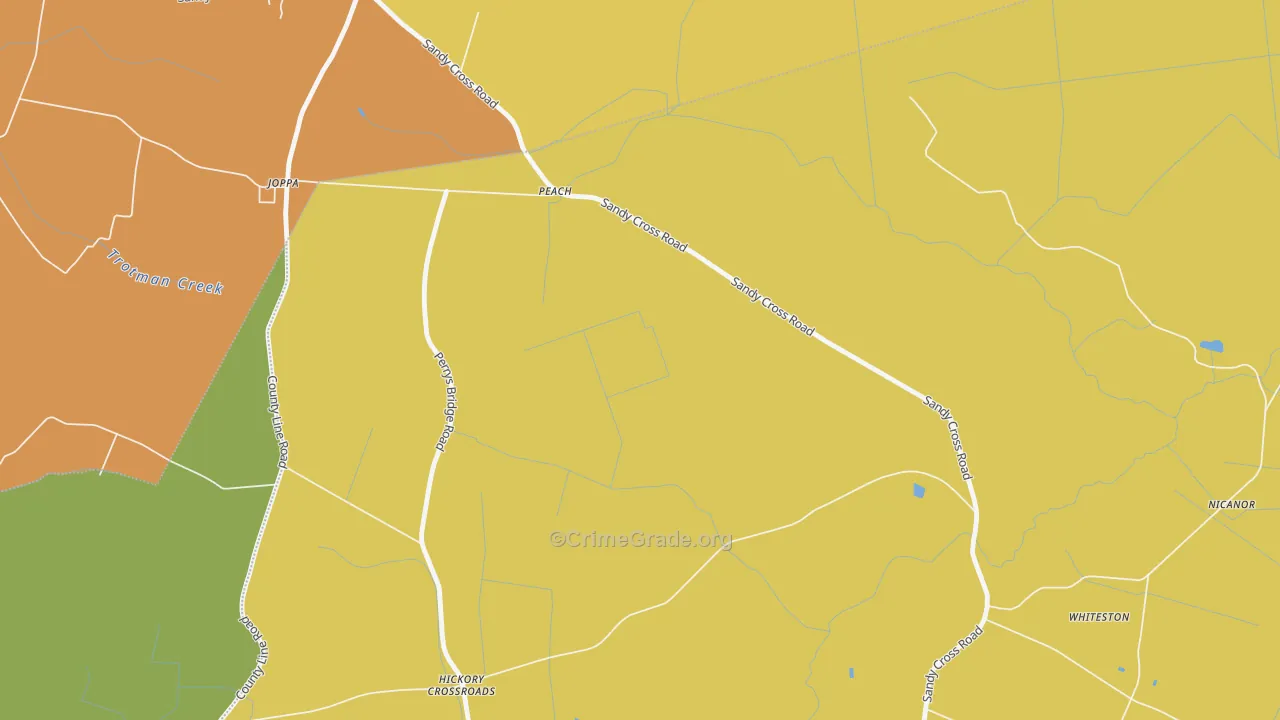 Hickory Crossroads, NC Map of Burglary Rates