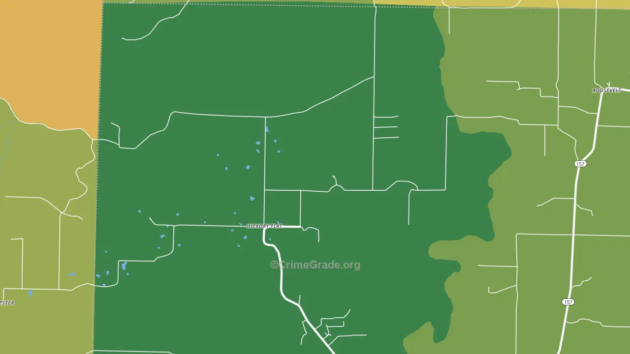 Hickory Flat, AR Map of Burglary Rates