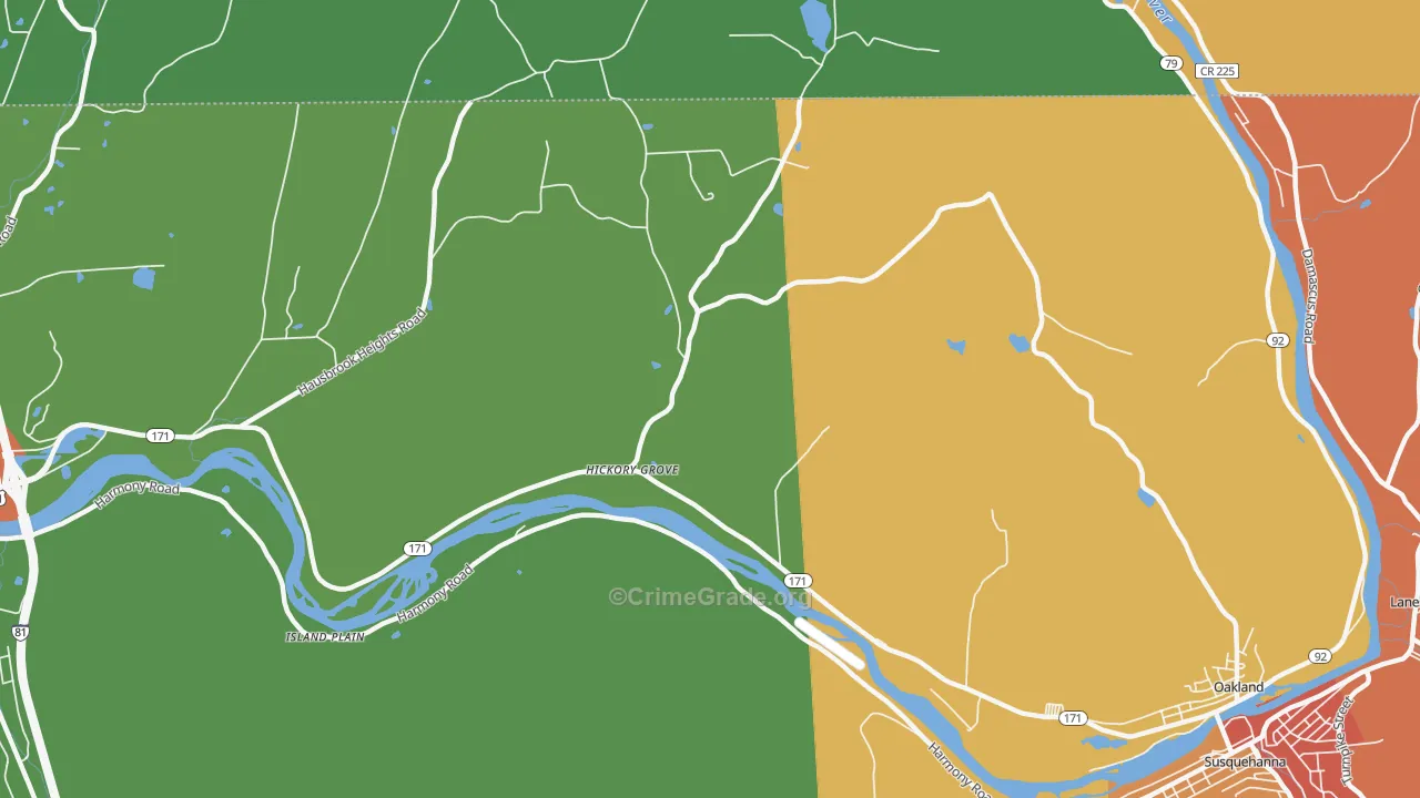 Hickory Grove, PA Map of Burglary Rates