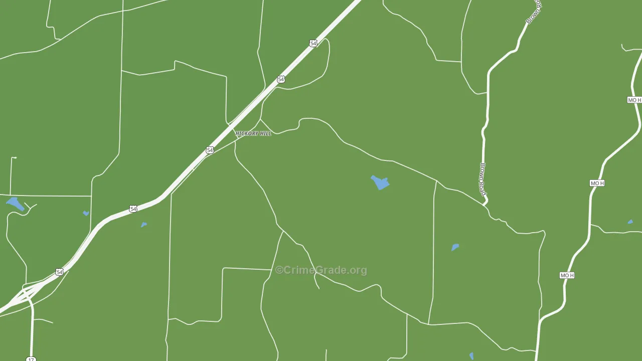 Hickory Hill, MO Map of Burglary Rates