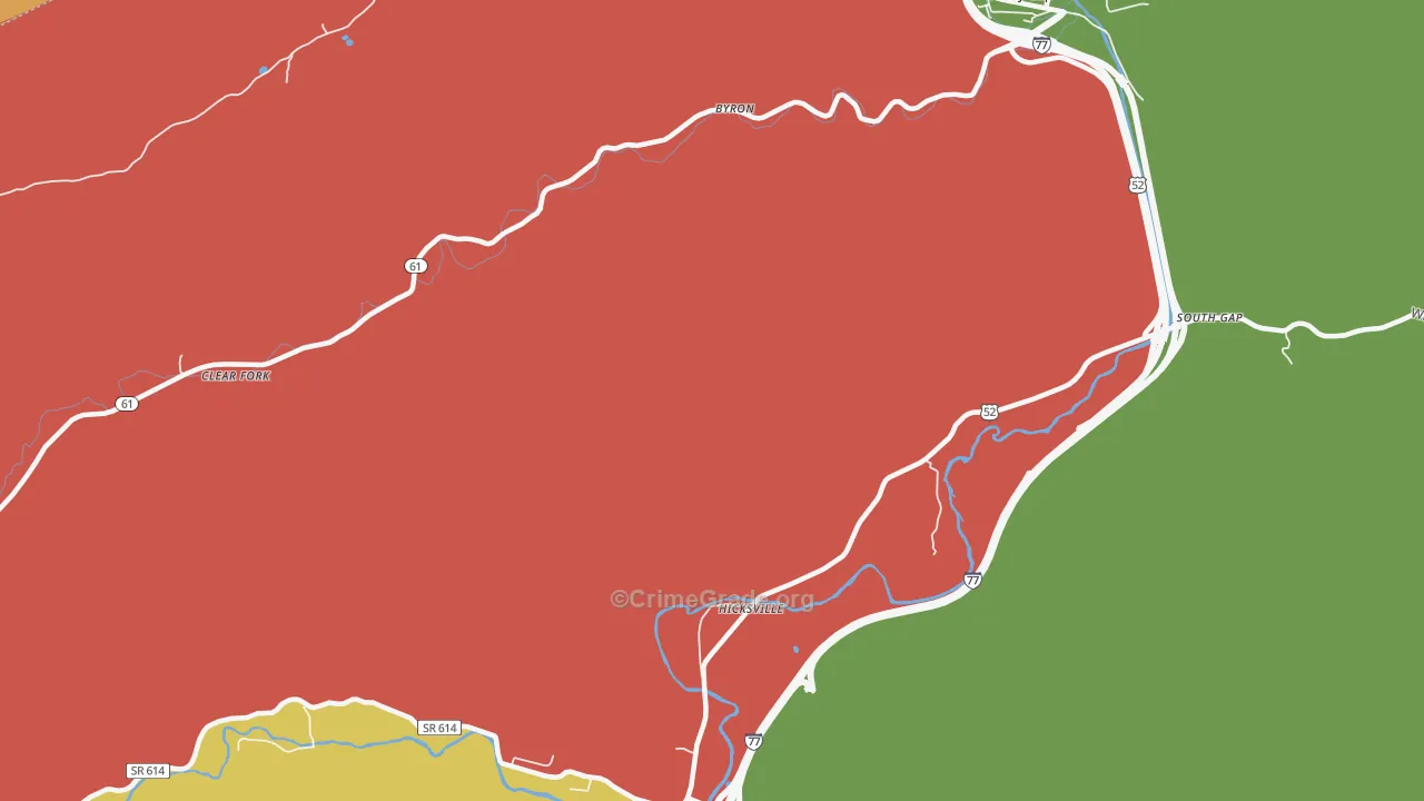 Hicksville, VA Map of Burglary Rates