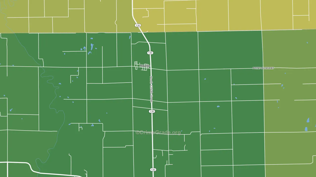 Hidalgo, IL Map of Burglary Rates