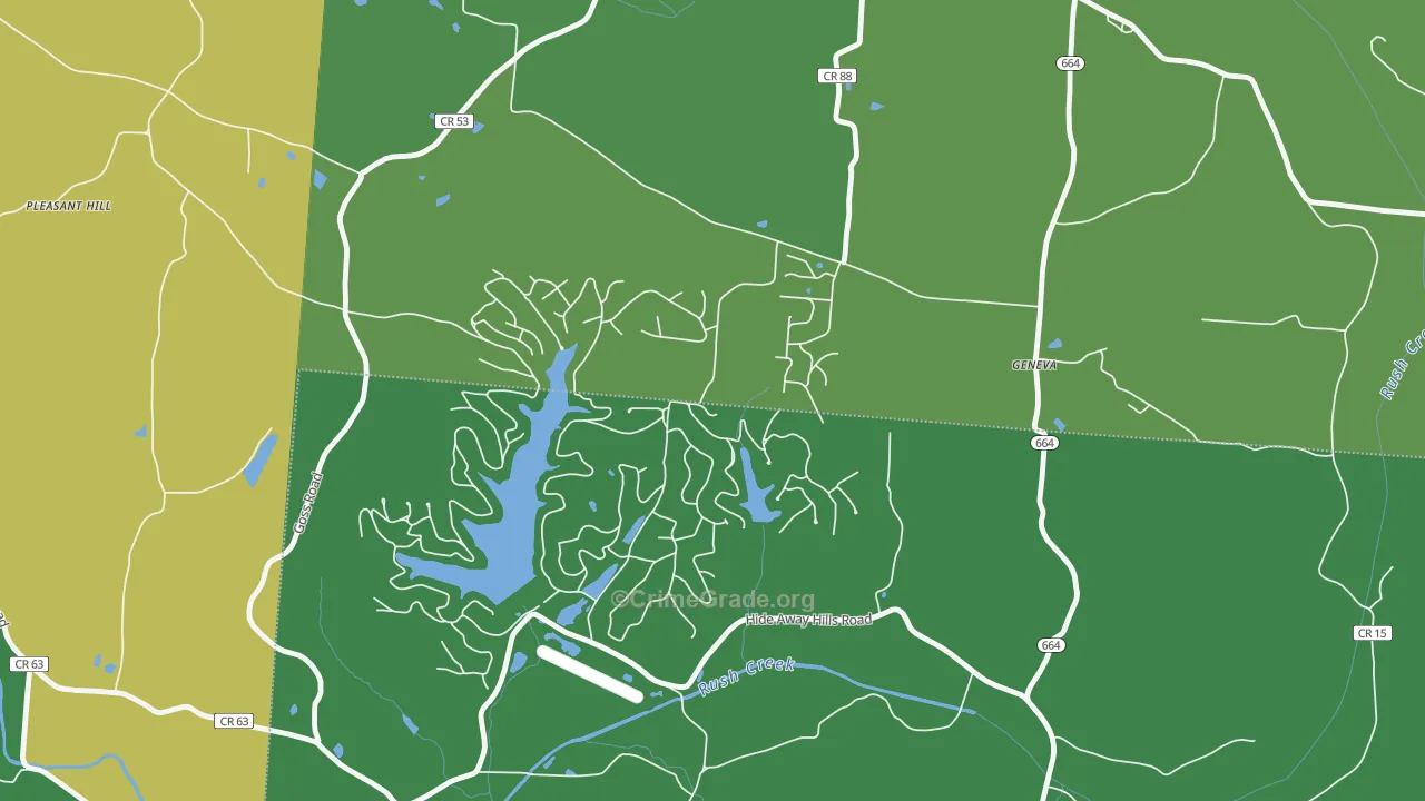 Hide-A-Way Hills, OH Map of Burglary Rates