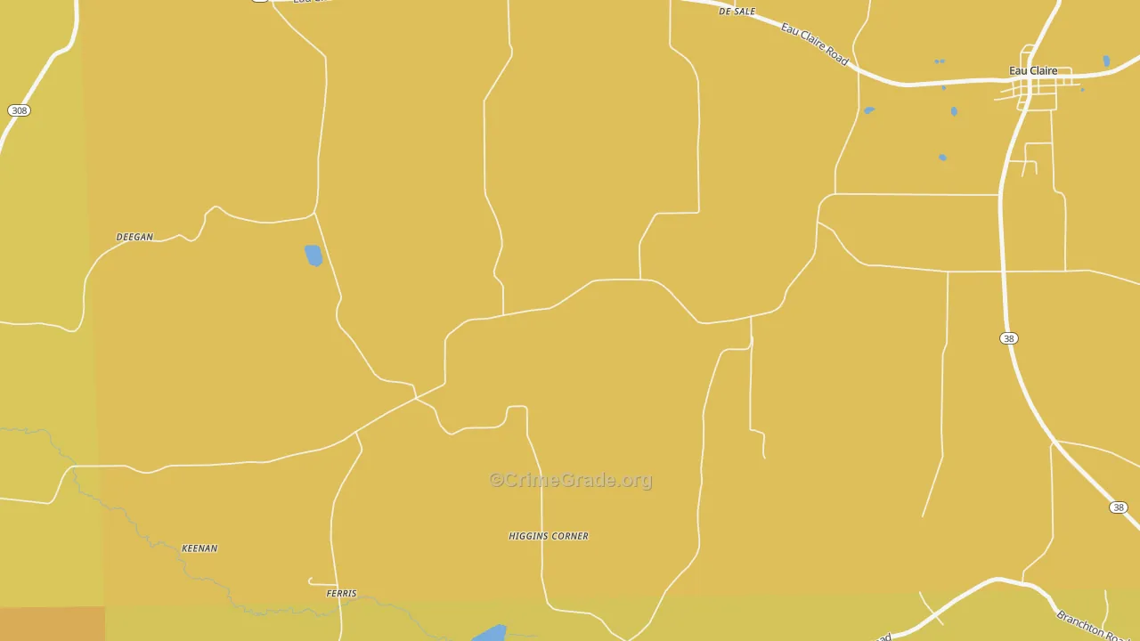 Higgins Corners, PA Map of Burglary Rates