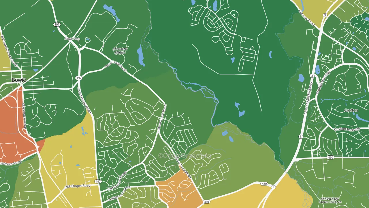 High Bridge Estates, MD Map of Burglary Rates