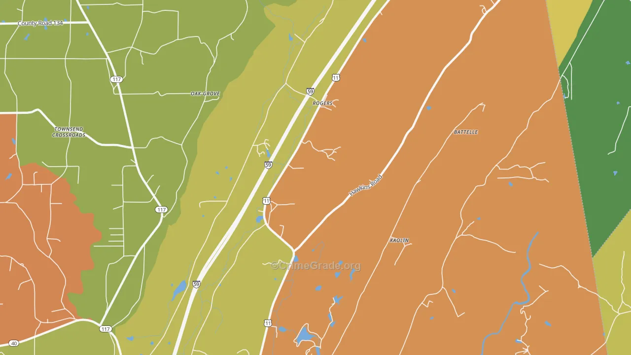 High Point, AL Map of Burglary Rates