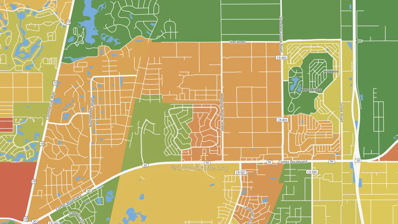 High Point, FL Map of Burglary Rates