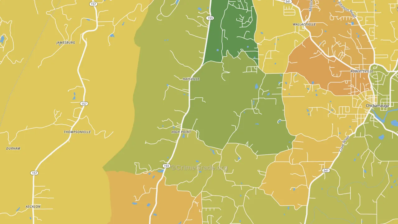 High Point, GA Map of Burglary Rates