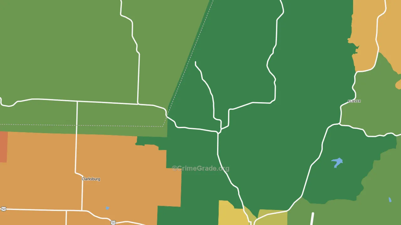 High Point, MO Map of Burglary Rates