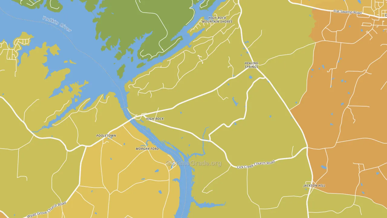 High Rock, NC Map of Burglary Rates