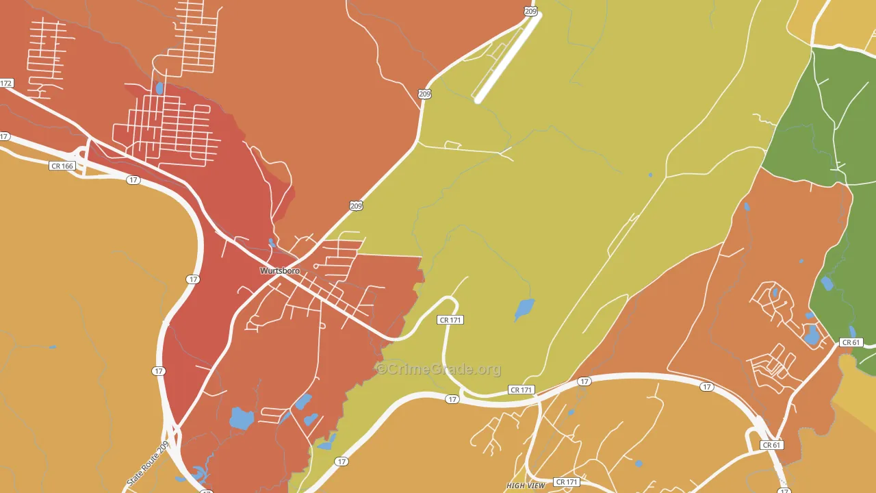 High View, NY Map of Burglary Rates
