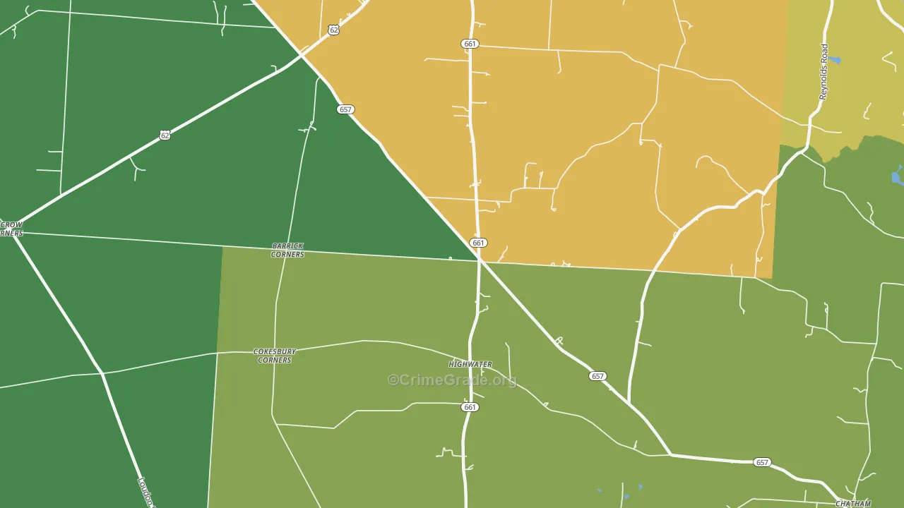 High Water, OH Map of Burglary Rates
