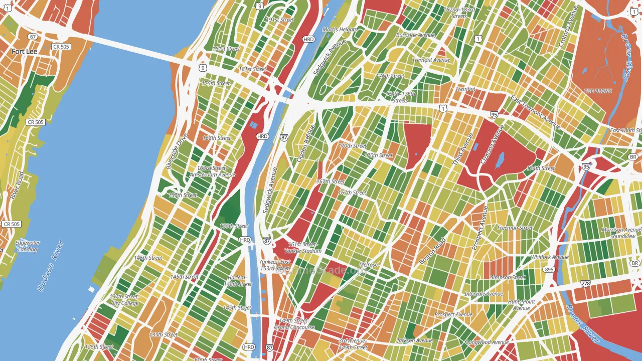 Highbridge, Bronx, NY Map of Burglary Rates