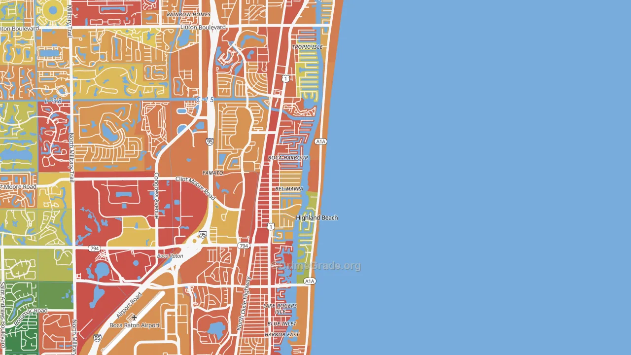 Highland Beach, FL Map of Burglary Rates