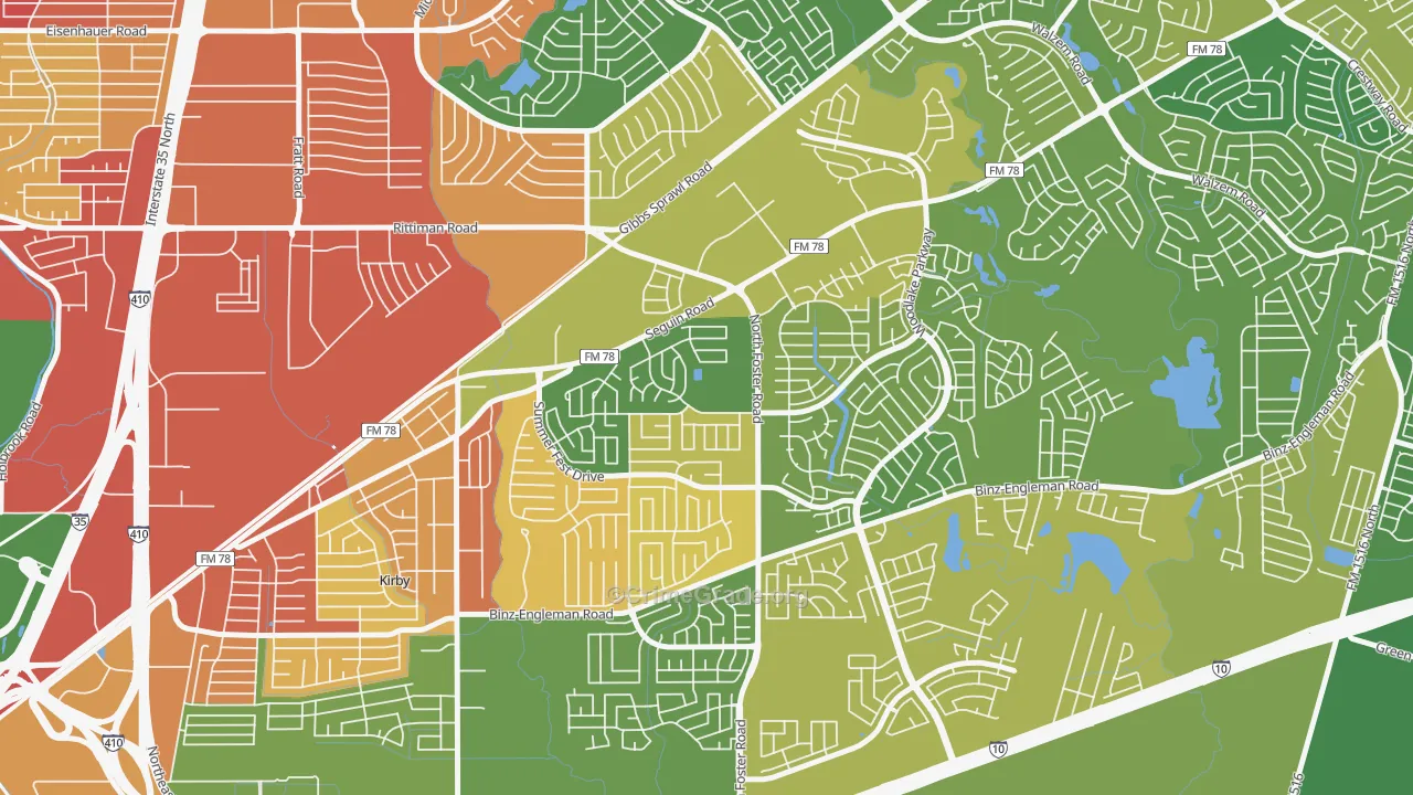 Highland Farms-San Antonio, San Antonio, TX Map of Burglary Rates
