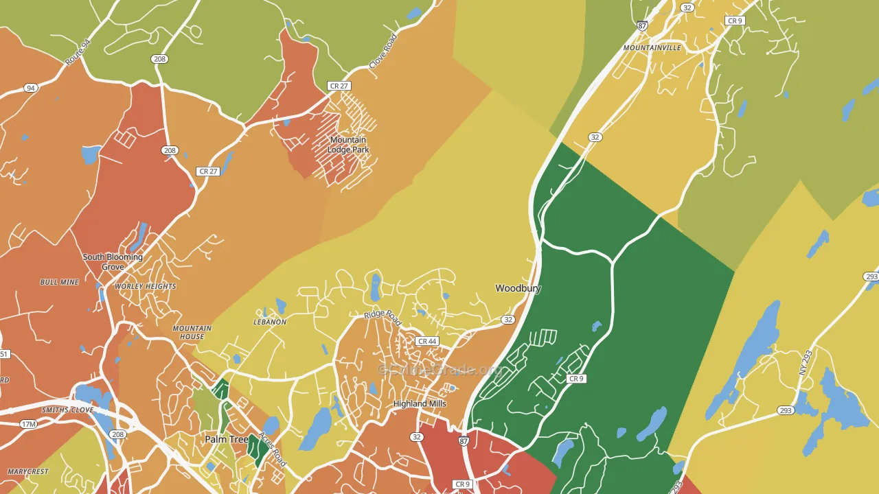 Highland Mills, NY Map of Burglary Rates
