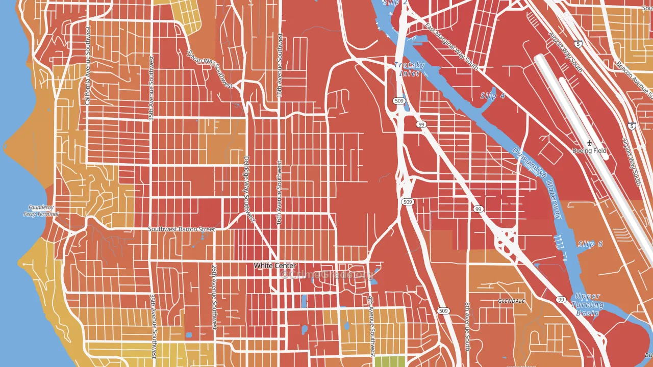 Highland Park, Seattle, WA Map of Burglary Rates